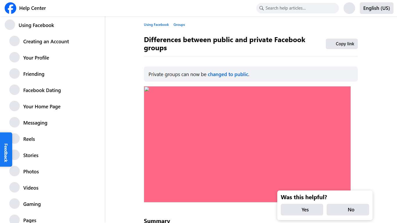Differences between public and private Facebook groups Facebook Help Center
